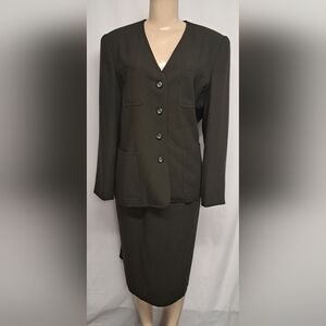 Kasper For A.S.L. 12 Three 3 Piece Suit Skirt Pants Jacket Blazer Lined Office